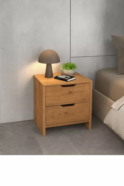 Modern MDF Nightstand – With Drawers, Stylish and Durable Design | Compatible with Bedroom and Living Room