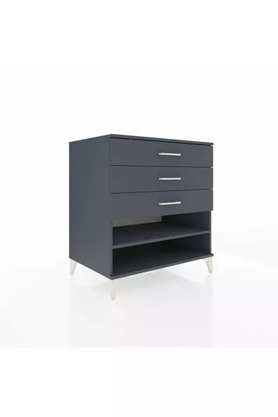 Kronos Kommode Ein Regal 3 Schubladen Anthrazit-Anthrazit