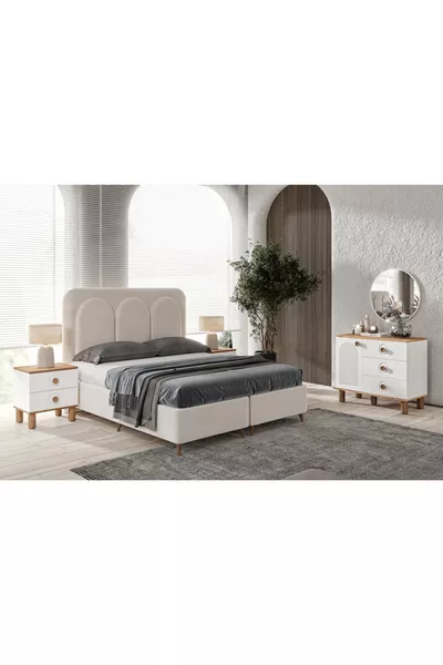 Ücretsiz Montaj - Rosa 6 Kapaklı Komple Mdf Yatak Odası Takımı