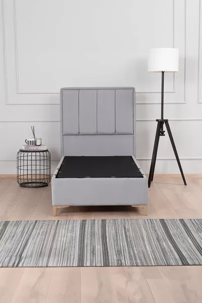 Gold Therapy Storage Base and Headboard Set Gray (BED NOT INCLUDED)