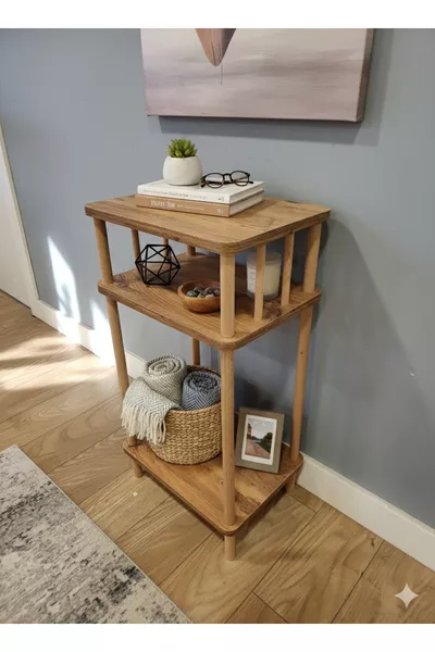 2-Shelf Corner and Side Table - Nightstand – Multi-Purpose Modern Convertible Table