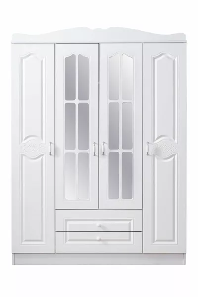 Armoire, Armoire à 4 portes MDF Country Nord, Blanche