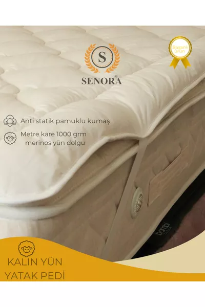Surmatelas et matelas épais en laine d'agneau % mérinos naturelle,  g/m²