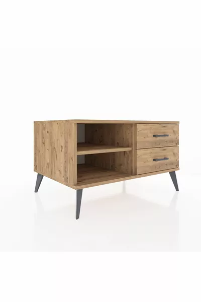 Kronos Dresser Single Shelf 2-Drawer Pine-Pine