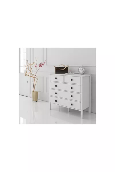 VENEZIA MINIFIX DRESSER, WOOD WHITE, 5 DRAWERS