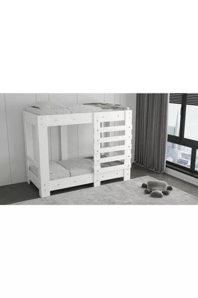 Lit superposé compatible avec matelas Ninnimo Arguvan en bois blanc Suntalem