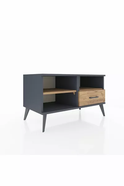 Hyperion Kommode 2 Regale Einzelschublade Anthrazit-Kiefer