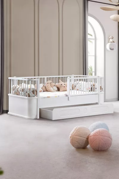 Antalya Children's Room Set, Antalya Bunk Bed, Perla 3-Door Wardrobe - White
