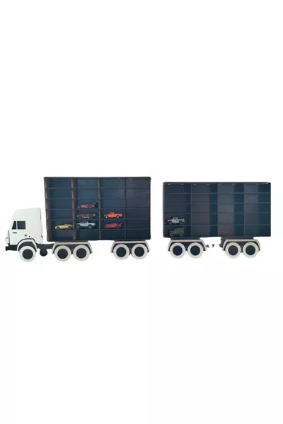 Étagère pour jouets voiture pour chambre d'enfant à deux wagons, camion avec capacité de véhicules, cm