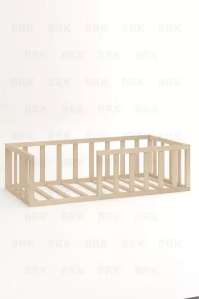 Lit Montessori sans pieds en bois de pin naturel pour enfants et bébés