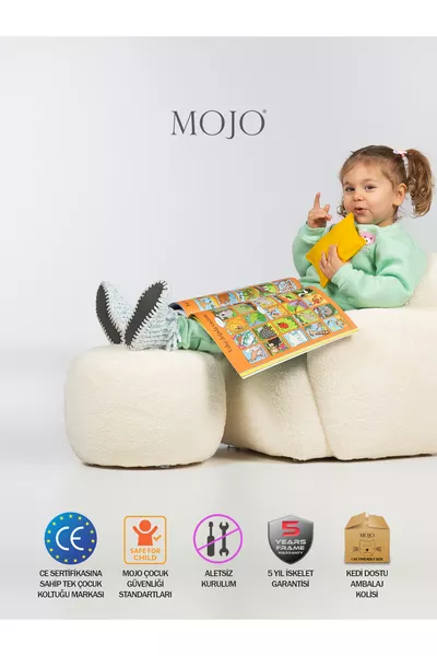Pufy Kinder spezieller Sitzsack Cremefarbe - CE-zertifiziert
