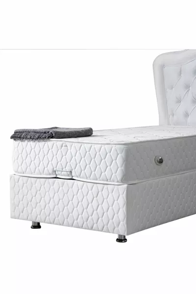 Camelli New Bed Base Headboard Deluxe Orthopedic Mattress Set, White