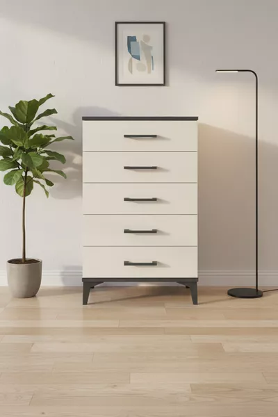 Silva Chest of Drawers 5-Drawer Anthracite-Sandstone | Stylish and Practical
