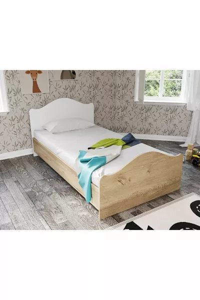 Единично легло Zebra, дъб, с MDF (с 4-зонова опора)