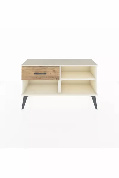 Comò Arges con un Ripiano e un Cassetto, Pietra di Luna/Pino