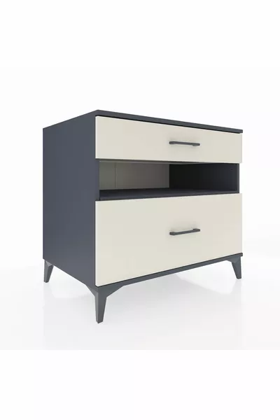 Kronos Dresser Single Shelf 2 Drawers Anthracite-Sandstone
