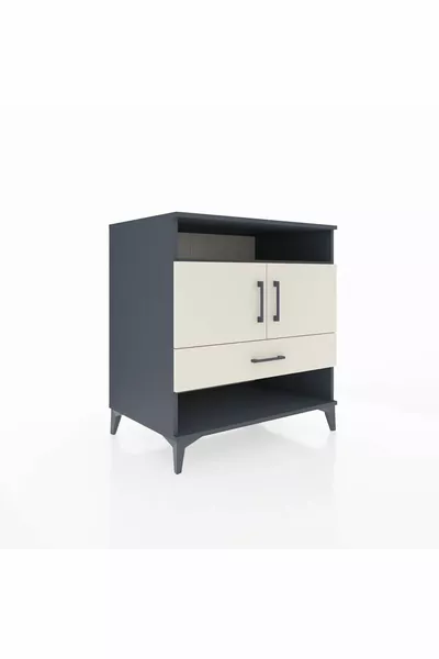 Kronos Dresser with 3 Shelves, 1 Drawer, 2 Doors, Anthracite-Crystal Gray