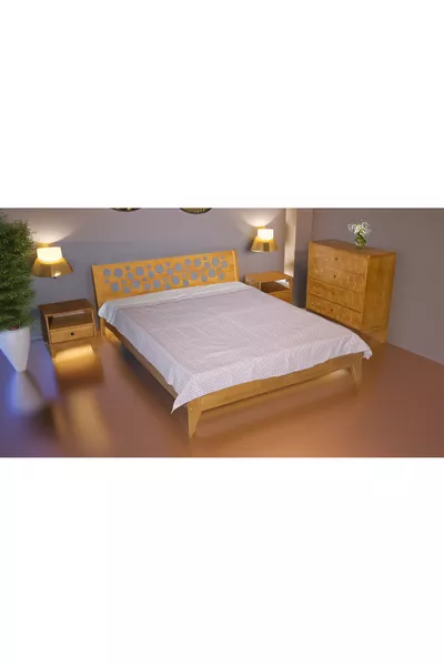 Magusa Ahşap Karyola , Şifonyer , Komodin , Ceviz