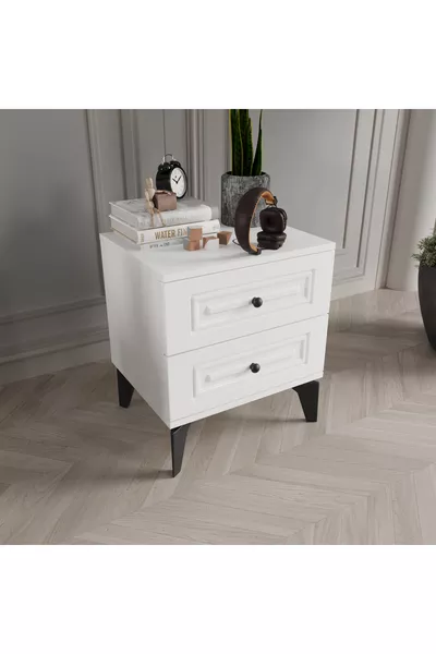 NİL 2 ÇEKMECELİ KOMODİN - MDF KAPAK