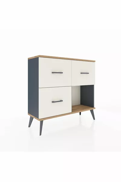 Arges Dresser 3 Drawers Anthracite-Pine/Aytaşı