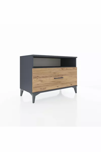 Hyperion Kommode mit einem Regal und einer Schublade Anthrazit-Kiefer