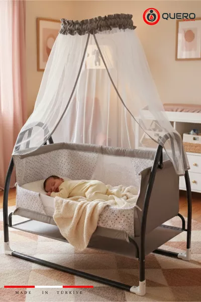 Berceau Koza Anne, Balancement, Fixe, Avec Panier, Avec Tulle, Berceau de * cm, Matelas Épais