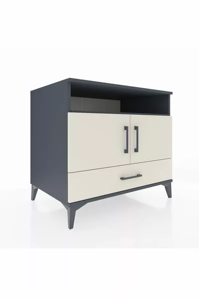 Kronos Comò 3 Ripiani con 1 Cassetto e 2 Ante Antracite-Ghiaia