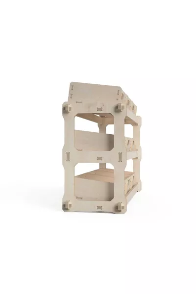 - Étagère en boîte en bois modulaire, organique, peignable, portable, design personnalisé, équipement