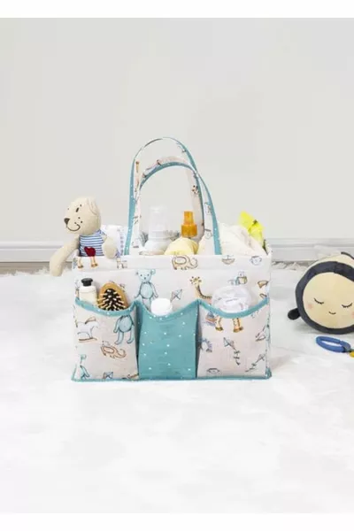 ® Bedside Organizer Baby Boy Care Bag – Green | Multi-compartment, Portable, 