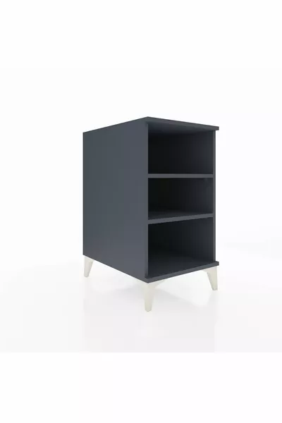 Comodino Kronos 2 Ripiani Antracite-Antracite