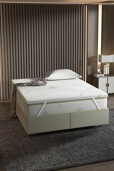 Protège-matelas, mousse à plumes d'oie, protège-matelas entièrement orthopédique à l'aloé véra, disponible en différentes tailles