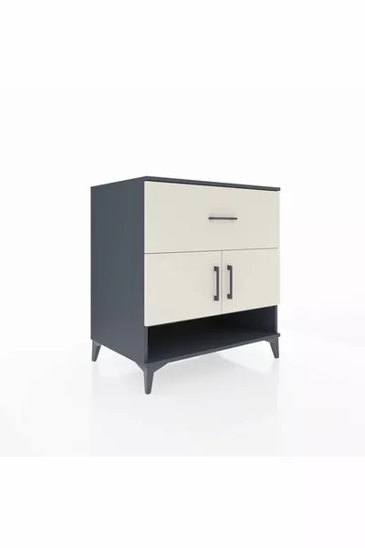 Kronos Dressoir met 2 Planken, 1 Lade en 2 Deuren Antraciet-Steengrijs