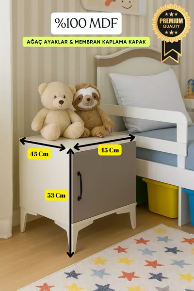Comodino in MDF resistente al mare | Elegante finitura Rehau | Piedi in faggio