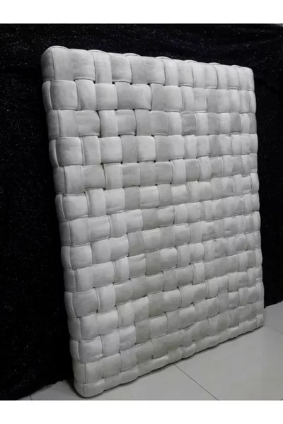 Tête de lit en tricot crème design pour une personne