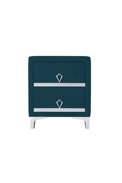 Comodino Doppia Linea Silver, Due Cassetti