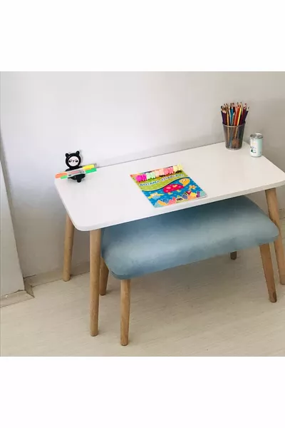 Lilyum Children's Study Desk 1 Puff Activity Table Set