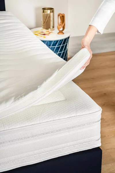 Topper 1.1 - Surmatelas Confort Amélioré - Mousse Douce Plume d'Oie - Housse Lavable avec Fermeture Éclair