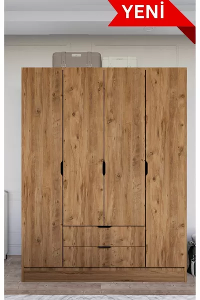 Armoire Atlas 4 portes 2 tiroirs