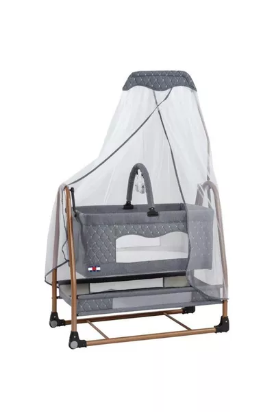 RüyaTüllü Korbwiege Schaukeln Babybett Wiege mit Tüll