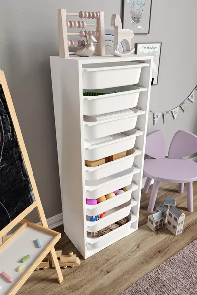 % MDF - Armadio per Giocattoli XL Mono a 9 Cassetti