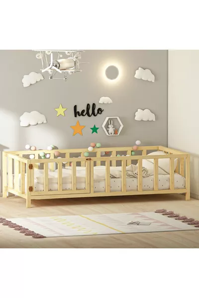 Lit Montessori Troy avec portes en pin