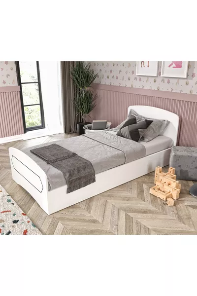 Hayal Single MDF Bed Frame White - Compatible with Cm X Cm Mattresses