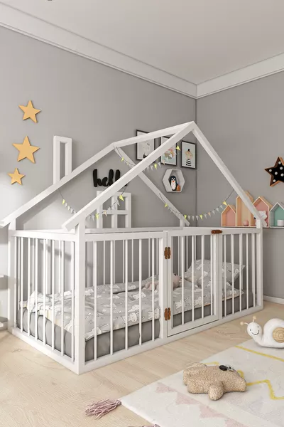 SAM AHŞAP BEBEK ÇOCUK MONTESSORİ YATAK KAPILI