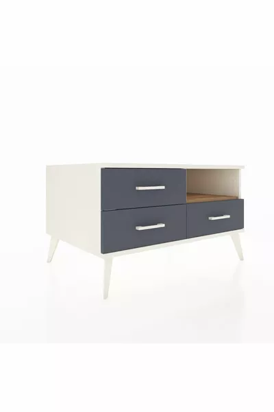 Cassettiere Kronos con un ripiano e 3 cassetti Agata-Pino/Antracite