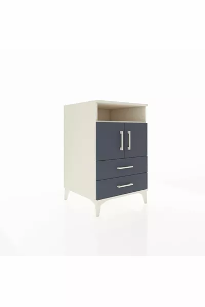 Kronos Kast 2 Planken 2 Lade 2 Deuren Maansteen-Antraciet