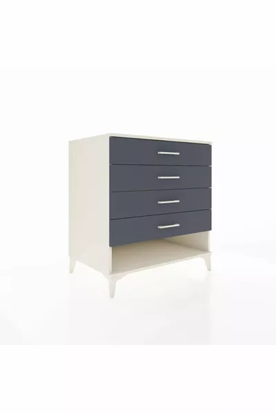 Cassettiera Kronos 4 Cassetti Pietra di Luna-Antracite
