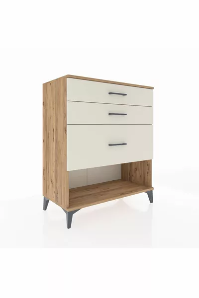 Hyperion Dresser 3 Drawer Pine-Pebble