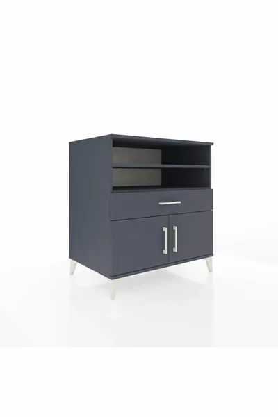 Kronos Dresser with 3 Shelves, 1 Drawer, 2 Doors, Anthracite-Anthracite