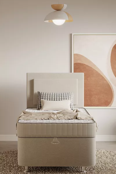 Odessa Eenpersoonsbed cm Set (bedframe, hoofdbord, matras)