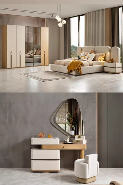 Lotus Bedroom Set – Full MDF Premium 9-Piece Luxury Set - Includes Special Delivery and Installation